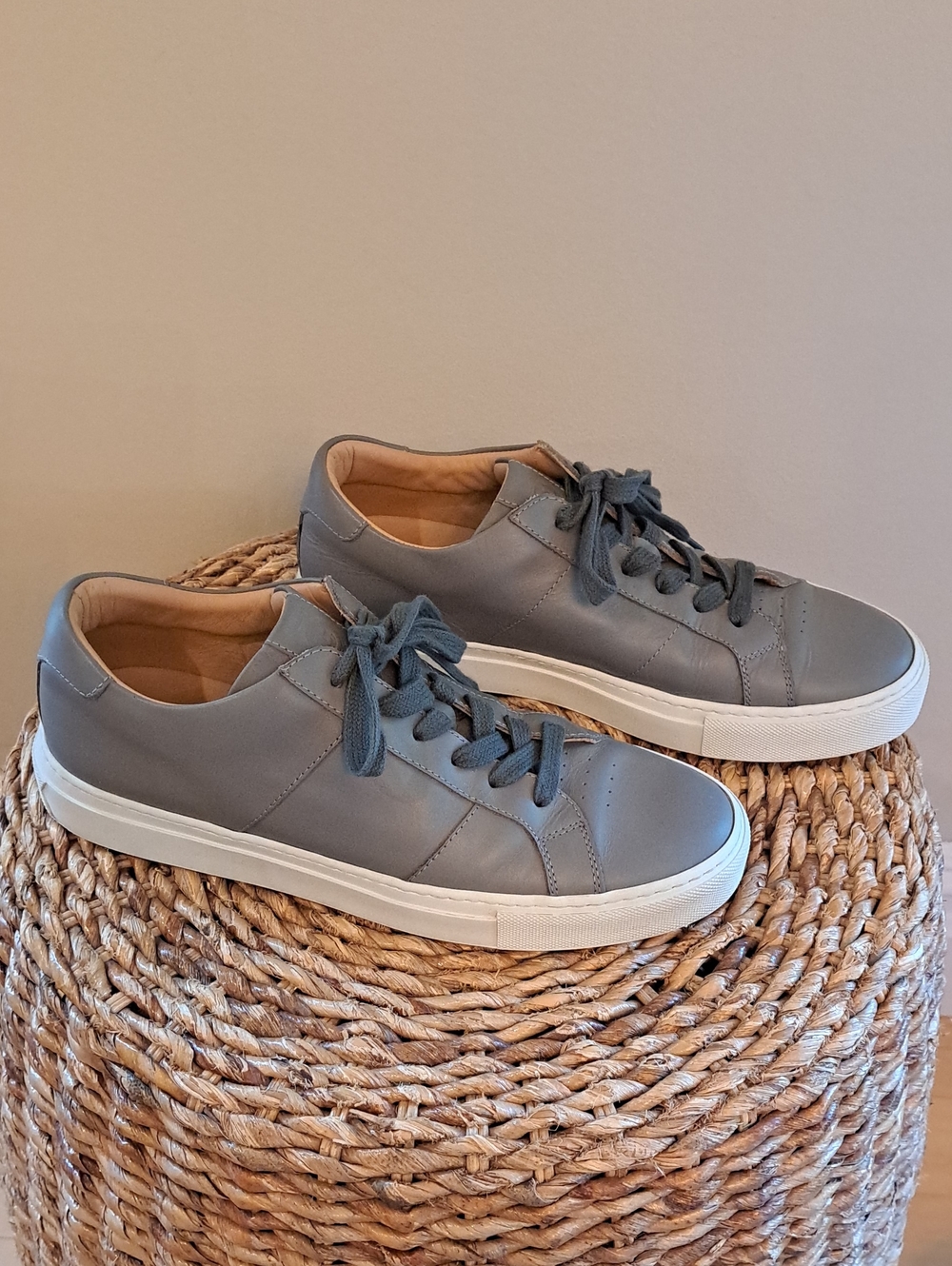 GREATS Brooklyn Mens Royale Grey Leather Athleisure/Business Casual Sneakers 8.5